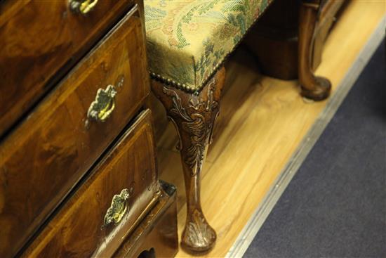 A pair of George III Chippendale style walnut dining chairs,